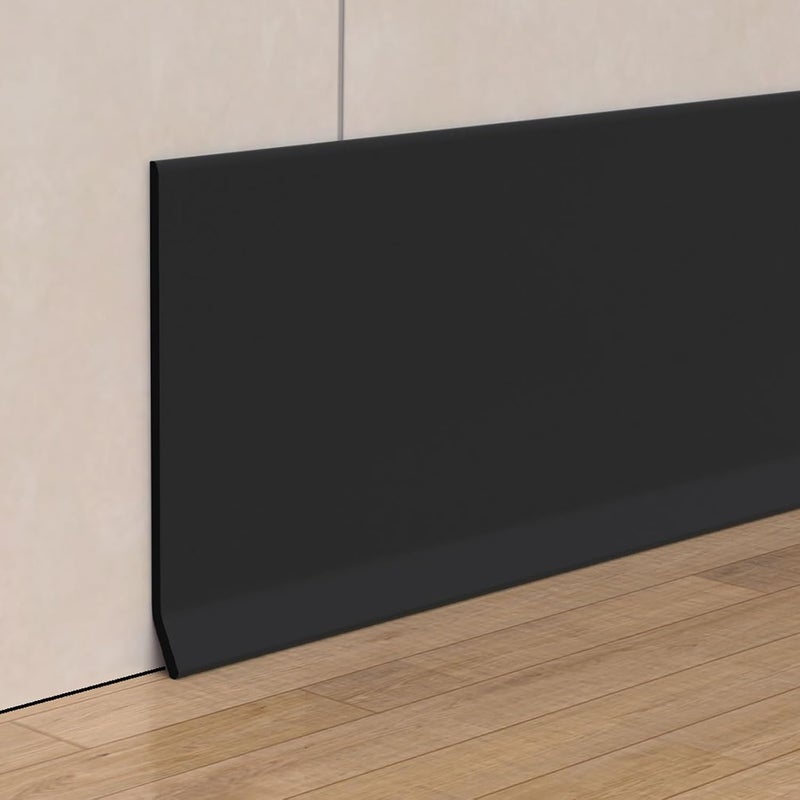 Risunpet Peel and Stick Molding Baseboard Trim, 6 Inch Flexible Baseboard Molding Trim, Self-Adhesive Vinyl Wall Base Molding Trim(20Ft, Black) - Image 1
